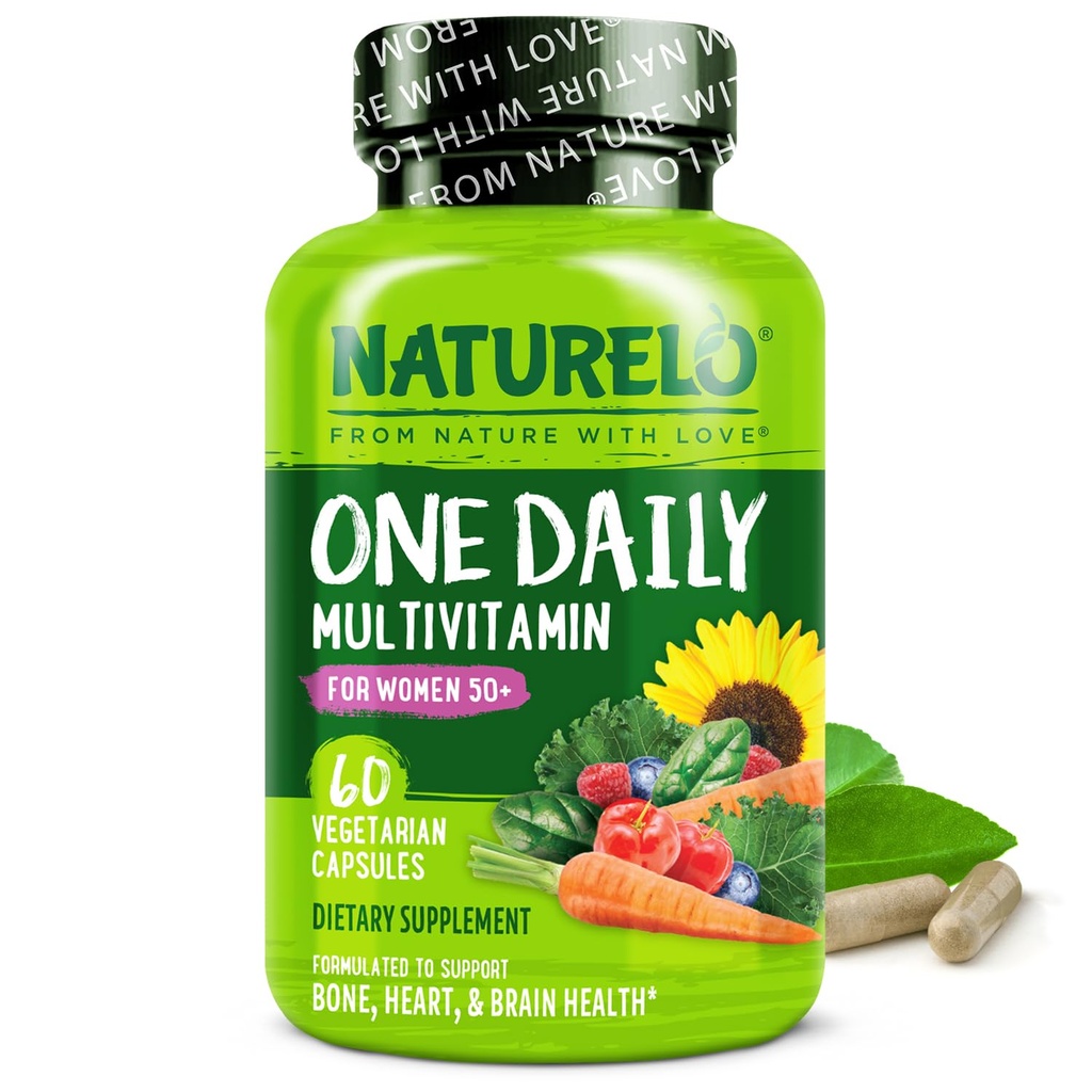 Kadınlar için Günlük Multivitamin 50+ (Iron Free) - Kadınlar için Menopause Destek 50 - Tüm Gıda Supplement - Non-GMO - No Soy - 60 Capsules - 2 Ay Supply
