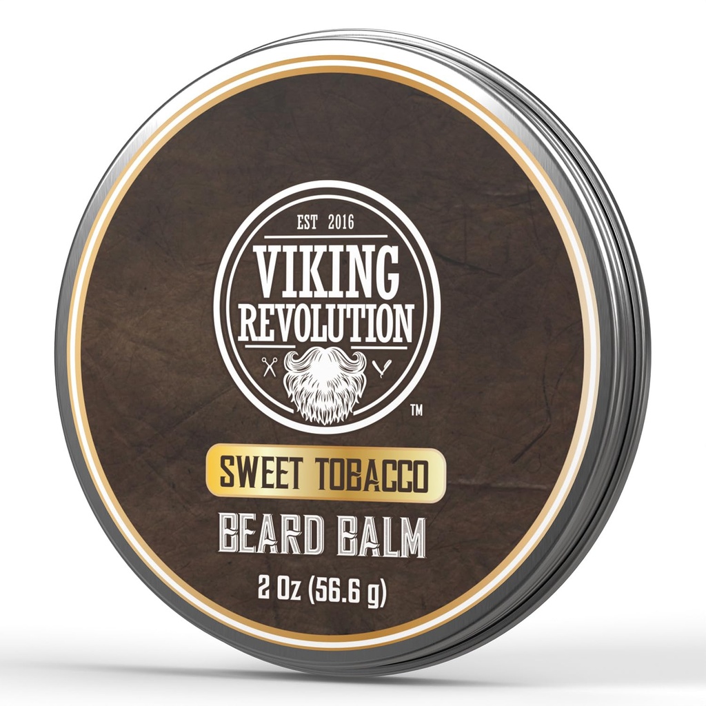 Viking Devrimi Tatlı Tütün Ayılı Balm - Tütün Scented Beard Butter with Argan Oil & Jojoba Oil - Yumuşak ve Moisturizes Beards for Men (2oz, 1 Pack)