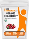 BulkSupplements.com Organik Cranberry Extract Toz - Organik Cranberry Flavoring Toz, Vaccinium Macrocarpon Meyvesinden Kaynaklandı - Vegan & Gluten Free, 500 mg per Service, 250g (8.8 oz) (Pazardası)
