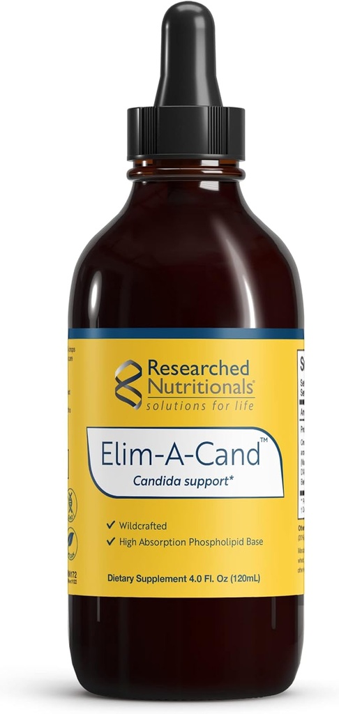 Beslenme Elim-A-Cand - Candida Support - Microbial & Gut Health Supplements with Berberine, Slippery Elm, Cinnamon Bark, PAU D'Arco & Marshm Root - Herbal Detox Tincture (4 Fl Oz)