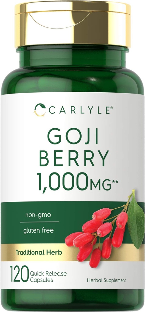 Carlyle Goji Berry | 120 Capsules | Concentrated Extract from Wolfberry Plant | Non-GMO, Gluten Free