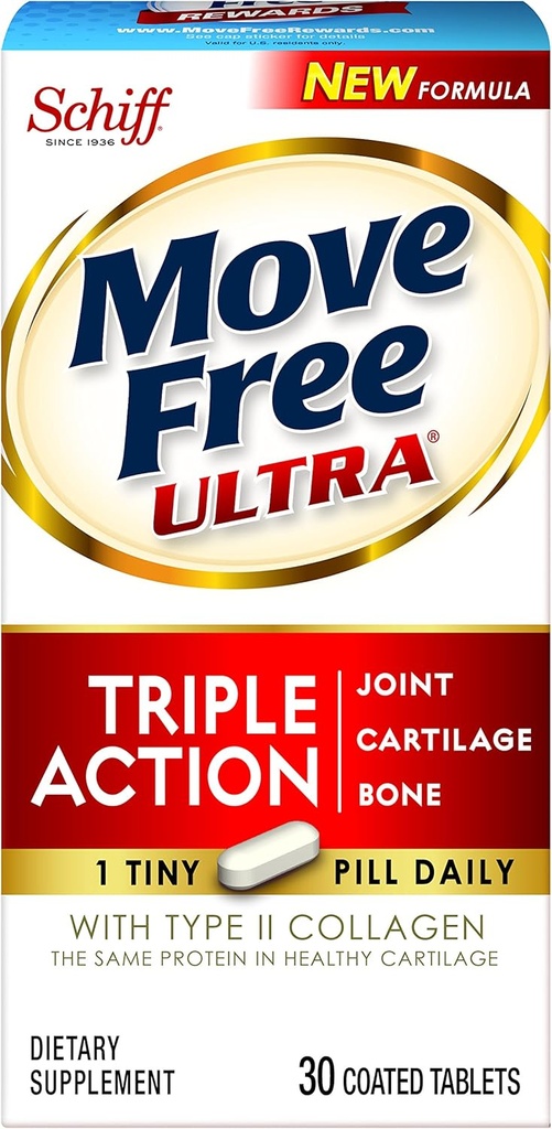 Μετακίνηση δωρεάν Ultra Triple Action, 30 δισκία - Joint Health Supplement with Type II Collagen, Boron and HA