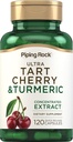Piping Rock Turmeric ve Tart Cherry Capsules | 120 Kont | Black Pepper Extract | Vegetarian, Non-GMO, Gluten Free Supplement Supplement Supplement