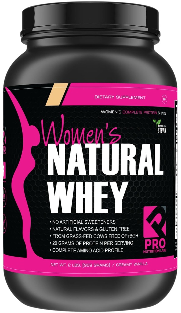 Kadınlar için Whey Protein Tozu - Low Carb Gluten-Free Grass-Fed rBGH-Free - Supports Kilo Kaybı - Natural Stevia Sweetized protein Shake, 20g (Creamy Vanilla, 2lb)