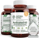 Natural Nutra Full Spectrum Vitamin K2 Supplement, Support Cardiovascular Health, Liver Function, Metabolic Health, Heart Health, Help Presentations Bone & Dental Health, 75 mcg, 60 Capsules (Pack of 3)