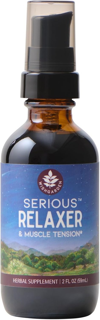 WishGarden Herbs Serious Relaxer & Muscle Ger - All- Natural Muscle Relaxation Herbal Supplement with Wild Lettuce & Wood Betony, Releases Muscle Ger, Relax Muscles & Muscle Discomforts, 2oz