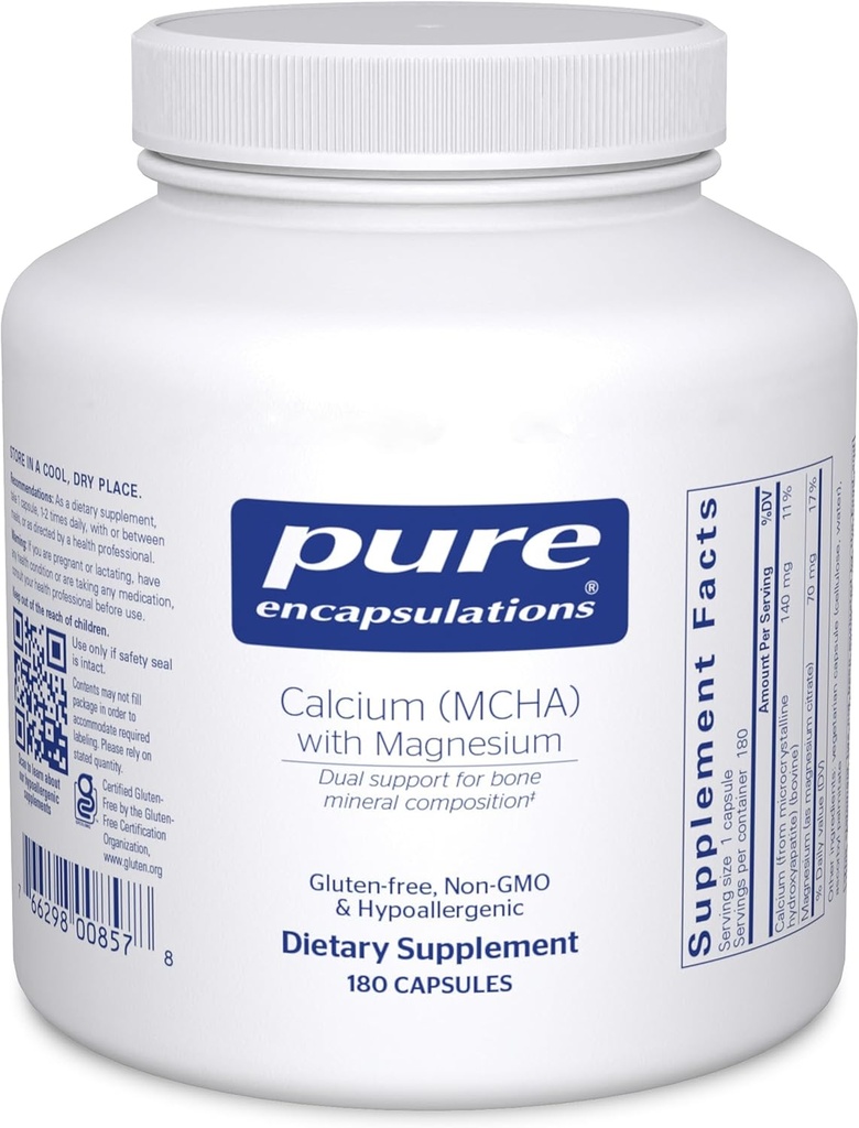 Pure Encapsulationsuba MCHA with | Magnezyum Hipoallerjen Diyeti Bone Support | 180 Capsules