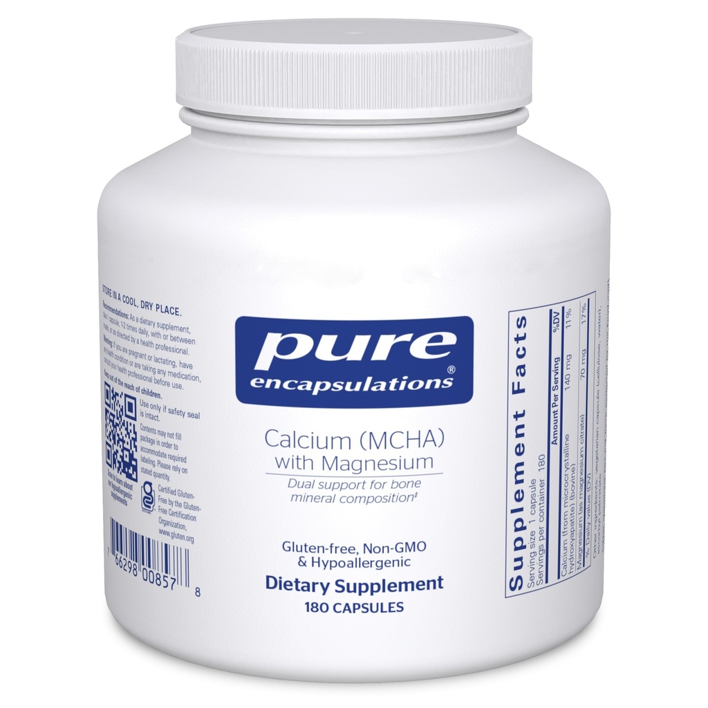 Pure Encapsulationsuba MCHA with | Magnezyum Hipoallerjen Diyeti Bone Support | 180 Capsules