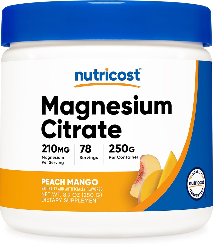 Nutricost Magnezyum Citrate Toz (Peach Mango, 250 Gram)
