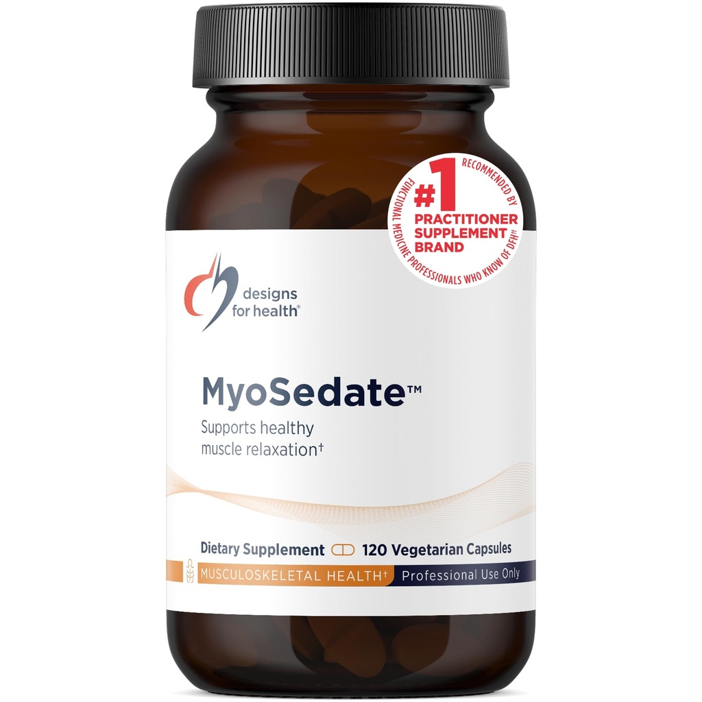Designs for Health MyoSedate - Μαγνήσιο, Ρίζα Βαλεριάνας, Πάθος Λουλούδι + Κάλτσα Λεμόνι - Προωθεί υγιής χαλάρωση μυών + Ήρεμη υποστήριξη - Μη ΓΤΟ Βότανο + Συμπλήρωμα Ορυκτών (120 κάψουλες)