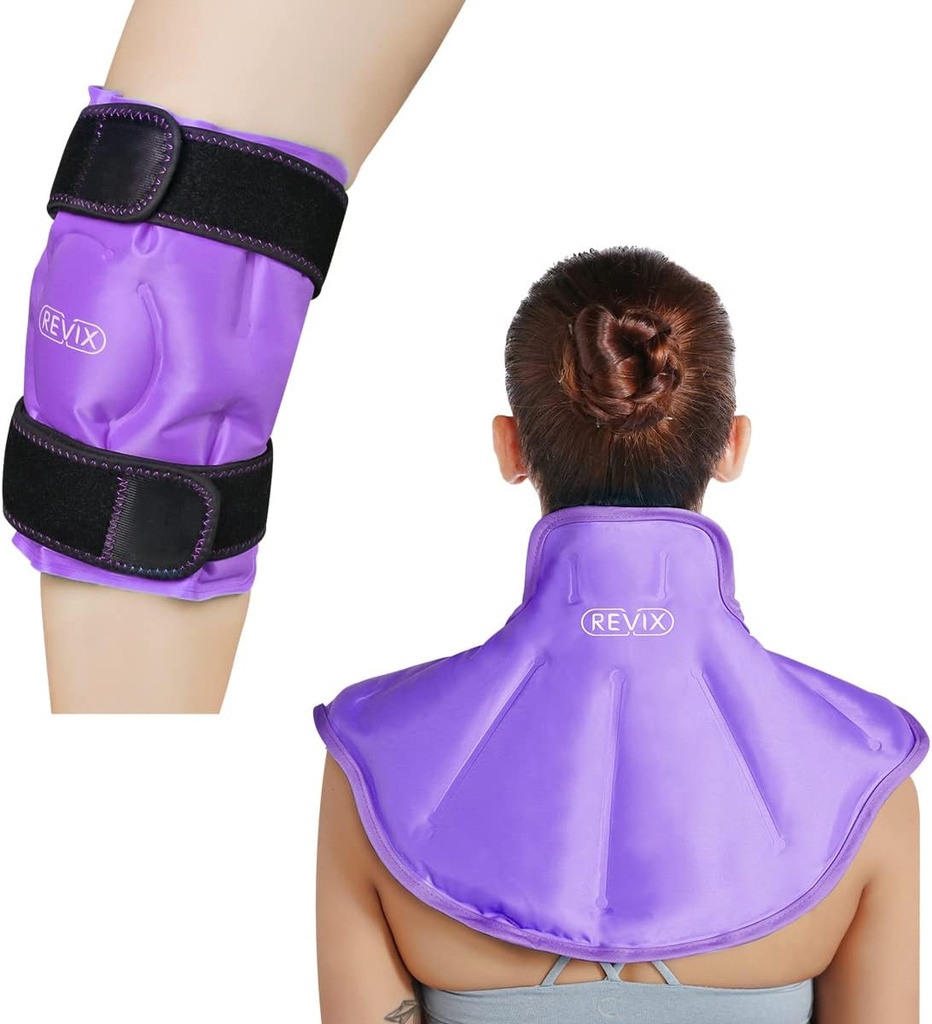 Revix Knee Ice Pack για τραυματισμούς Επαναχρησιμοποιήσιμο και μεγάλο πακέτο πάγου ώμου του λαιμού Wrap για την άνω πλάτη ανακούφιση του πόνου