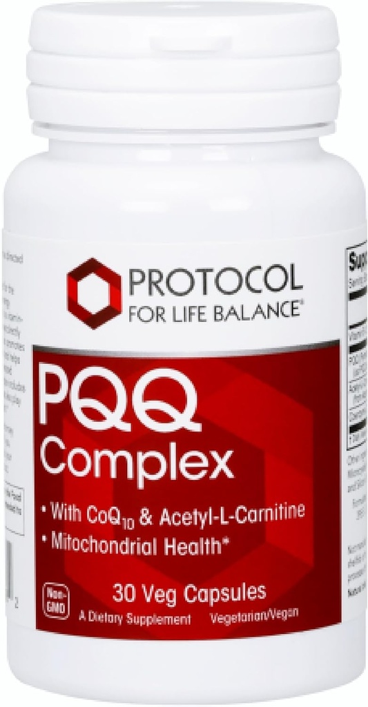 PROTOCOL FOR LIFE BALANCE PQ Kompleksi - Mitochondrial Health - CoQ10 & L Carnitine - B Vitamin - Enerji için Tamam - 30 Veg Caps