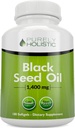 Black Seed Oil Capsules 1400 mg, 180 Softgels, 3 Ay Supply - Cold Pressed Nigella Sativa, Omega 6, 9 & TQ, Black Cumin Tohum Petrol, Immune Support, Ortaklar ve Digestion