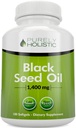 Purely Holistic Black Seed Oil Capsules 1400mg, 180 Softgels, 3 Month Supply - Cold Pressed Nigella Sativa, Rich in Omega 6, 9 & TQ, Black Cumin Seed Oil, Immune Support, Joints and Digestion