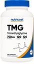 Nutricost TMG (Τριμεθυλογλυκίνη) 750mg, 120 κάψουλες