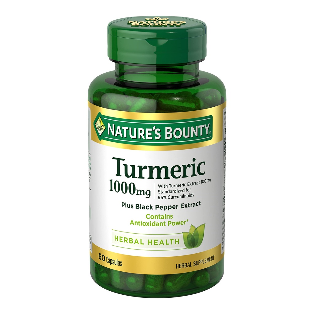Nature's Bounty Turmeric with Black Pepper Extract, Supports Antioxy Health, 1000 mg, 60 Capsules