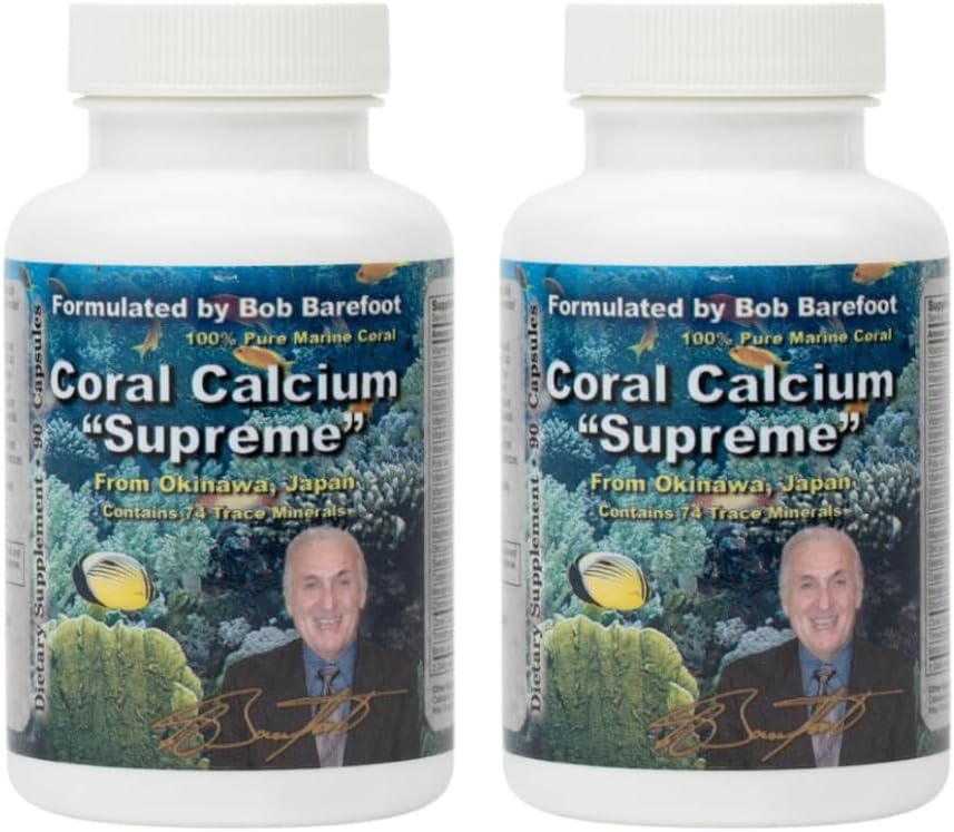 Bobs Best Coralelli Supreme I 100% Pure Marine Coral, 74 Trace Minerals I 90 Capsules, Pack of 2