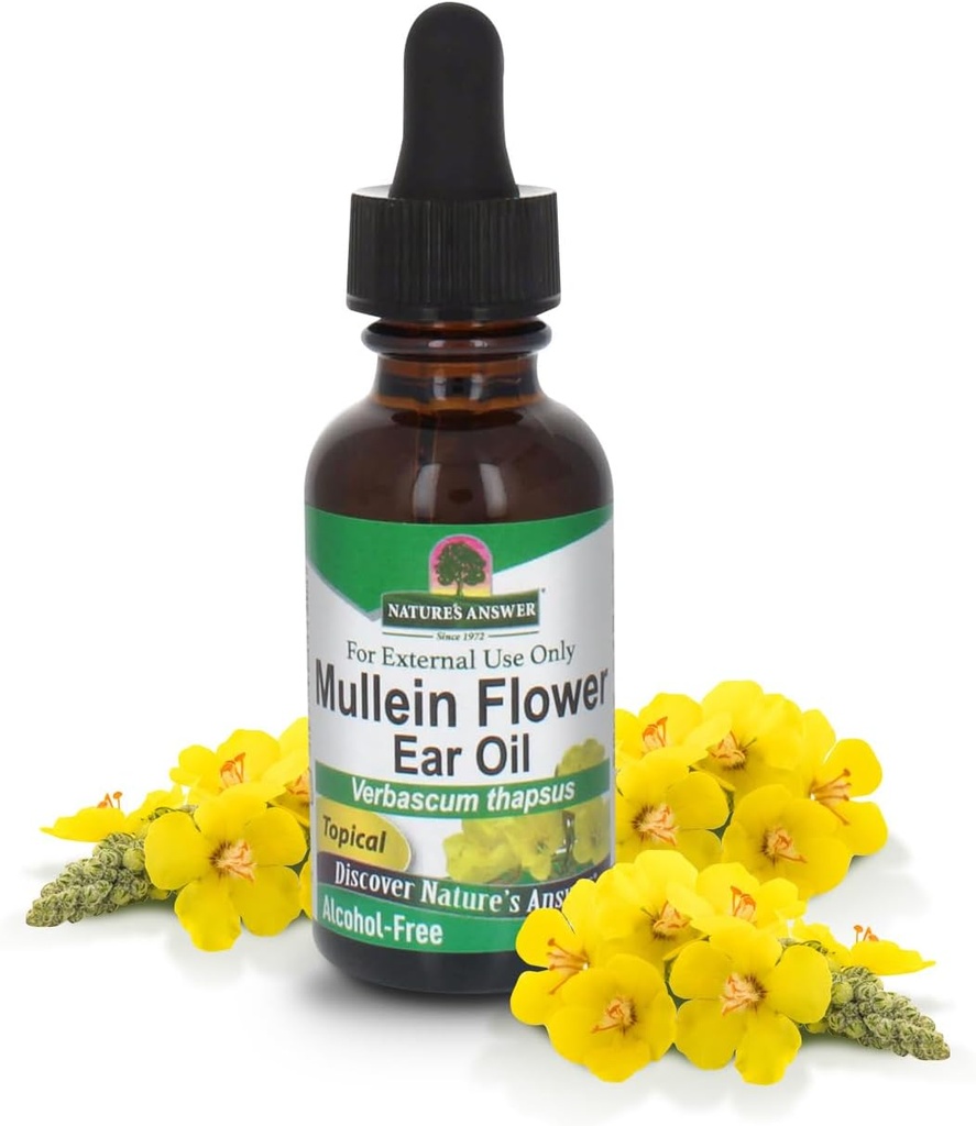 Doğanın Yanıtı Alkol Özgür Mullein Flower Ear Oil