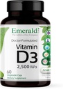 EMERALD LABS Vitamin D3 2500 IU's - Supports Bone, Teeth, Muscle, Heart & Immune Health - Premium Diyet Supplement - 60 Sebze Kapsülleri (60-Day Supply)