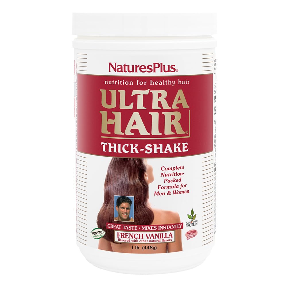 Doğalar Plus Ultra Saç Shake - 1 lb, Saç Protein Shake - Fransız Vanilla Flavor - Vitaminler ve Mineraller ile Sağlıklı Saç Büyüme Tamam - Gluten-Free - 16 Hizmet