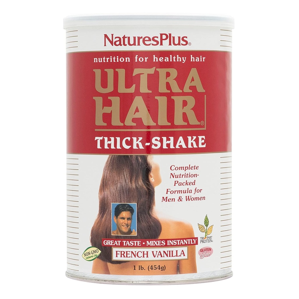 Doğalar Plus Ultra Saç Shake - 1 lb, Saç Protein Shake - Fransız Vanilla Flavor - Vitaminler ve Mineraller ile Sağlıklı Saç Büyüme Tamam - Gluten-Free - 16 Hizmet