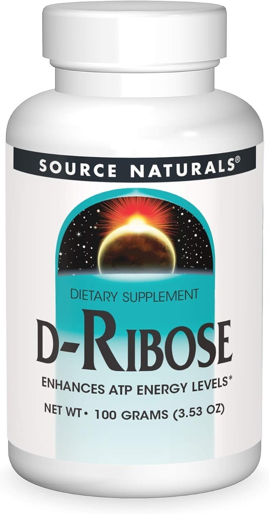 Source Naturals D-Ribose, Enhances ATP Energery* - 100 Grams Powder