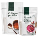 Doğal Kuvvet Temiz, Grass Fed Collagen Bag + Unflavored Organik Whey proteini - Organik, GMO Whey Protein & Hydrolyzed Type I ve III Collagen - 13.8 Ounce Bag ve 11.7 Ounce Bag