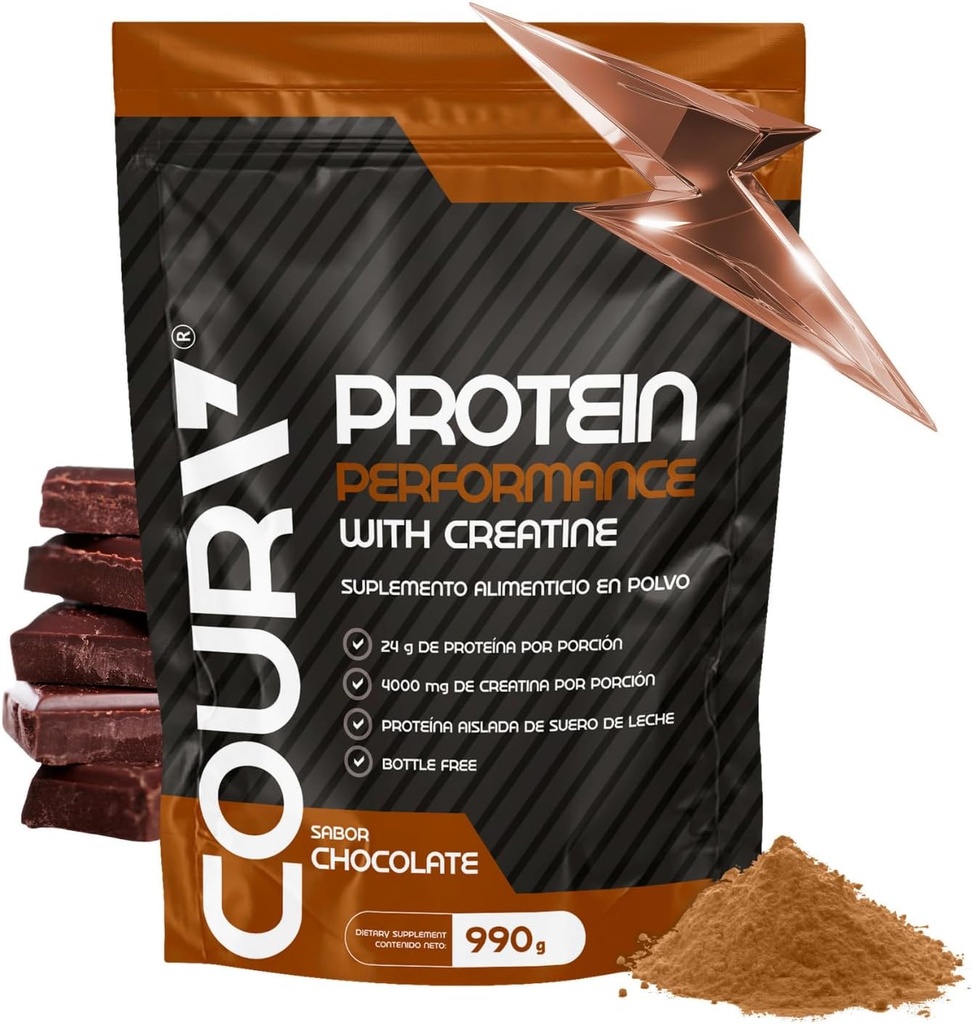 COURA Proteín Performansı 990g - Yüksek performanslı Protein Toz - Ortak Kreta - Sporcular için İdeal - Gluten-Free Free