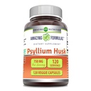 Amazing Formulas Psyllium Husk 750 mg Veggie Capsules Supplement | Non-GMO | Gluten Free | ABD'de Yapılacak | Vejetaryenler için Uygun (120)