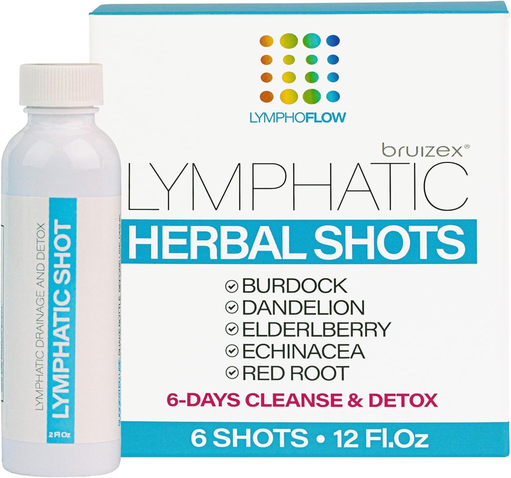 Λεμφατικό Αποστραγγιστικό Shots, Ποτό Supplment for Full Body Lymphatic Cleanse & Detox, Υποστήριξη Λεμφοίδημα, Λιποίδημα, & Lipos Δημοπρασία Recovery, Post Massage & Manual Drainage, 12 Oz Κάθε (6-Pack)