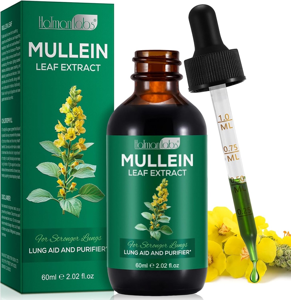 Mullein Leaf Extract Mullein Leaf Extract for Lungs Mullein Drops Mullein Leaf Lung Cleanse Supplement 2.02 Fl.Oz