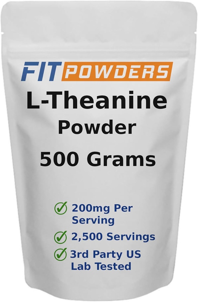 L-Theanine Toz 100% Pure, Non-GMO, Vegan, Gluten Free Theanine Toz Supplement (Multiple Dimensions) Mood and Cognitive, Stress Relief and Relaxation, Scoop Dahil (500 Grams)