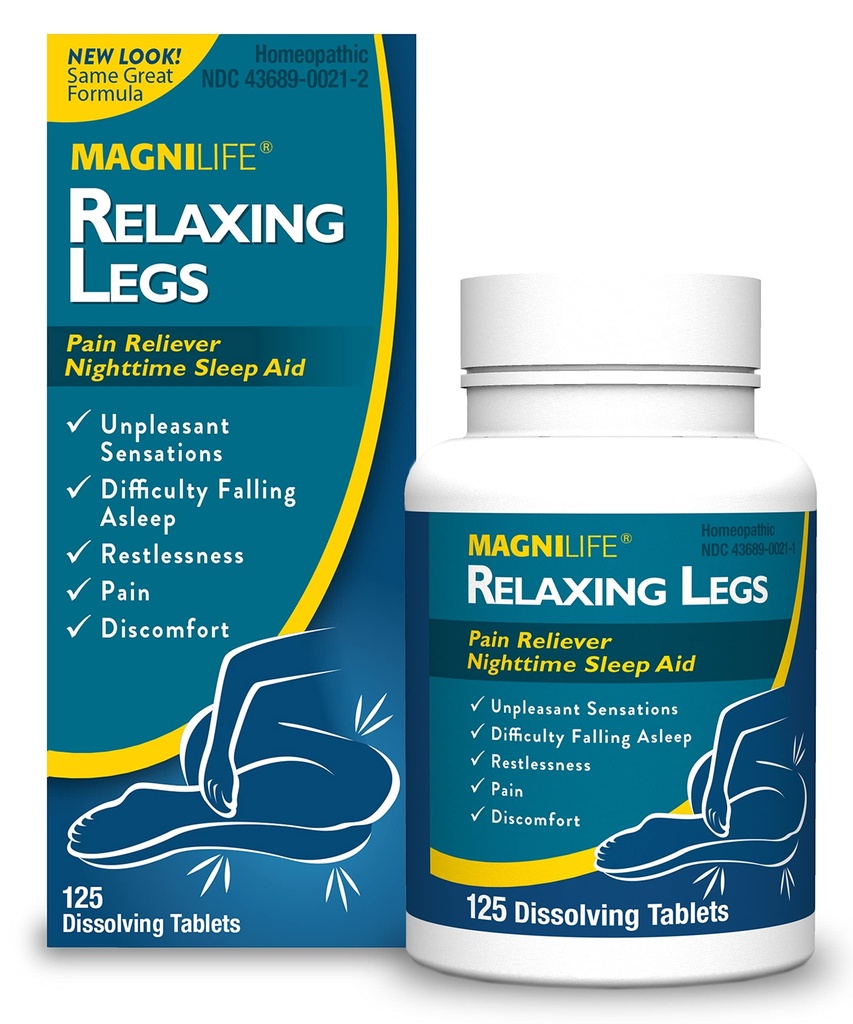 MagniLife Χαλαρωτικά Πόδια, Ανήσυχα Πόδια, Φυσική Βοήθεια για τον Ύπνο και τον Πόνο Αναπαύεται, Ηρεμεί Κόπανους, Ανησυχία, και Δυσφορία - 125 Γρήγορη Διαλύστε Ταμπλέτες