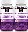Glucosamine Chondroitin Gummies with MSM & Elderberry Extra Strength - Flexability Support, Antioksi Immune Support Supplement for Yetişkinler, Men & Women - 60 Chondroitin Gummies (2 Pack)
