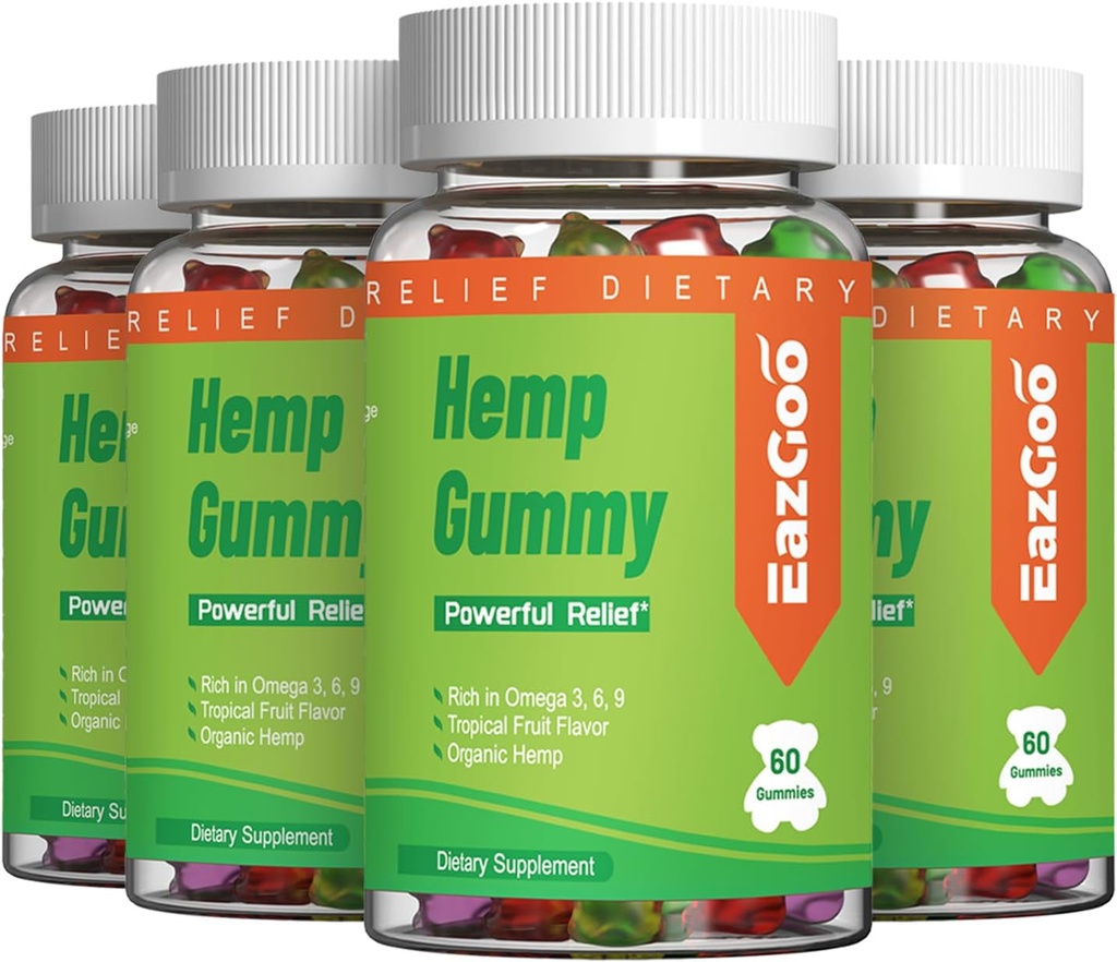 Doğal Hemp Gummies 2,000,000 XXL Ekstra Güç - Organik Hemp Oil- Vegan, Low Sugar, Non-GMO - 240 Counts