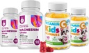 Çocuklar ve Yetişkinler için 120 sayı 240 mg ve Magnezyum 200 mg Gummies - Immune Support Low-Sugar Chewable Gummy Vitamins for Kids & Yetişkinler Sugar-Free-Suws