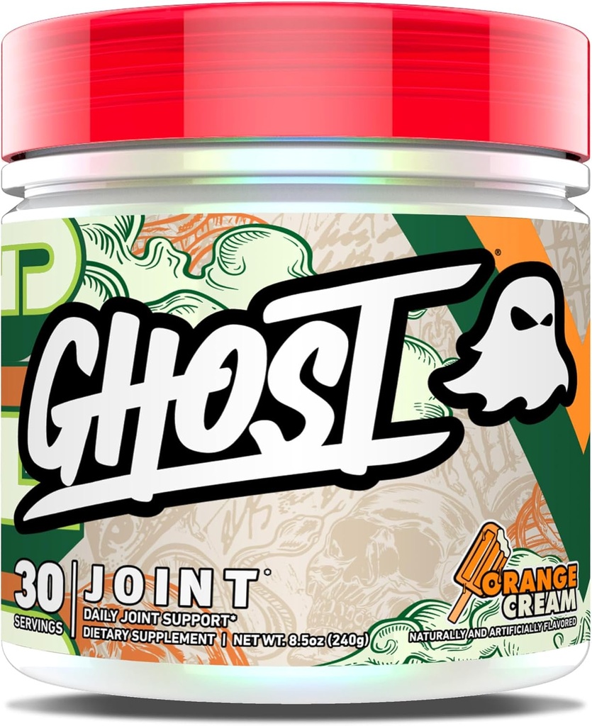 GHOST Ortak Supplement, Orange Cream (30 Hizmet) - Erkekler ve Kadınlar için Günlük Ortak Bakım Tamamı - Glucosamine HCL, Chondroitin Sulfate & Curcumin - Kartilage, Bones & Ortak Destek