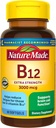 Nature Made Extra Strength Vitamin B12 3000 mcg, Συμπλήρωμα διατροφής για την υποστήριξη του μεταβολισμού ενέργειας, 60 Softgels, 60 ημέρες προσφοράς