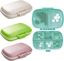 4 Adaptasyon Seyahat Pill Organizer, 8 Karşılaştırmalı Portreatif Pill Case, Pocket Purse Portatif Tıp Vitamini (Green+Blue+Pink+Beige) için Küçük Pill Box