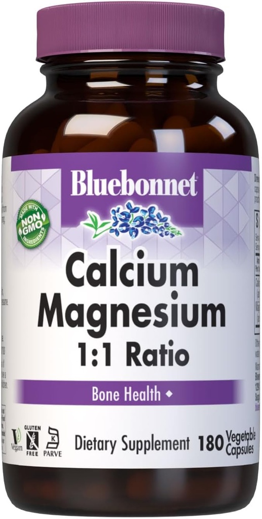 BlueBonnetelli Magnezyum 1:1 - Vejetaryen Capsules, 180 Kont, White