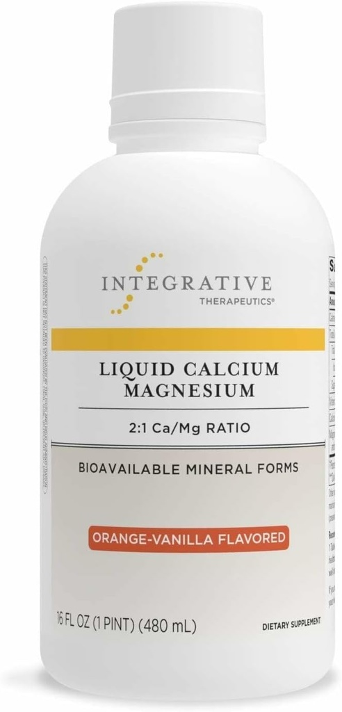 Bütünleştirici Tedaviler Sıvı Kalsiyum Magnezyum 2:1 - Bone Support için silikon Supplement* - Delicious, Liquid Formula - Is Not Contain Sugar, Gluten or Dairy - Orange Vanilla, 16 oz (32 hizmet)