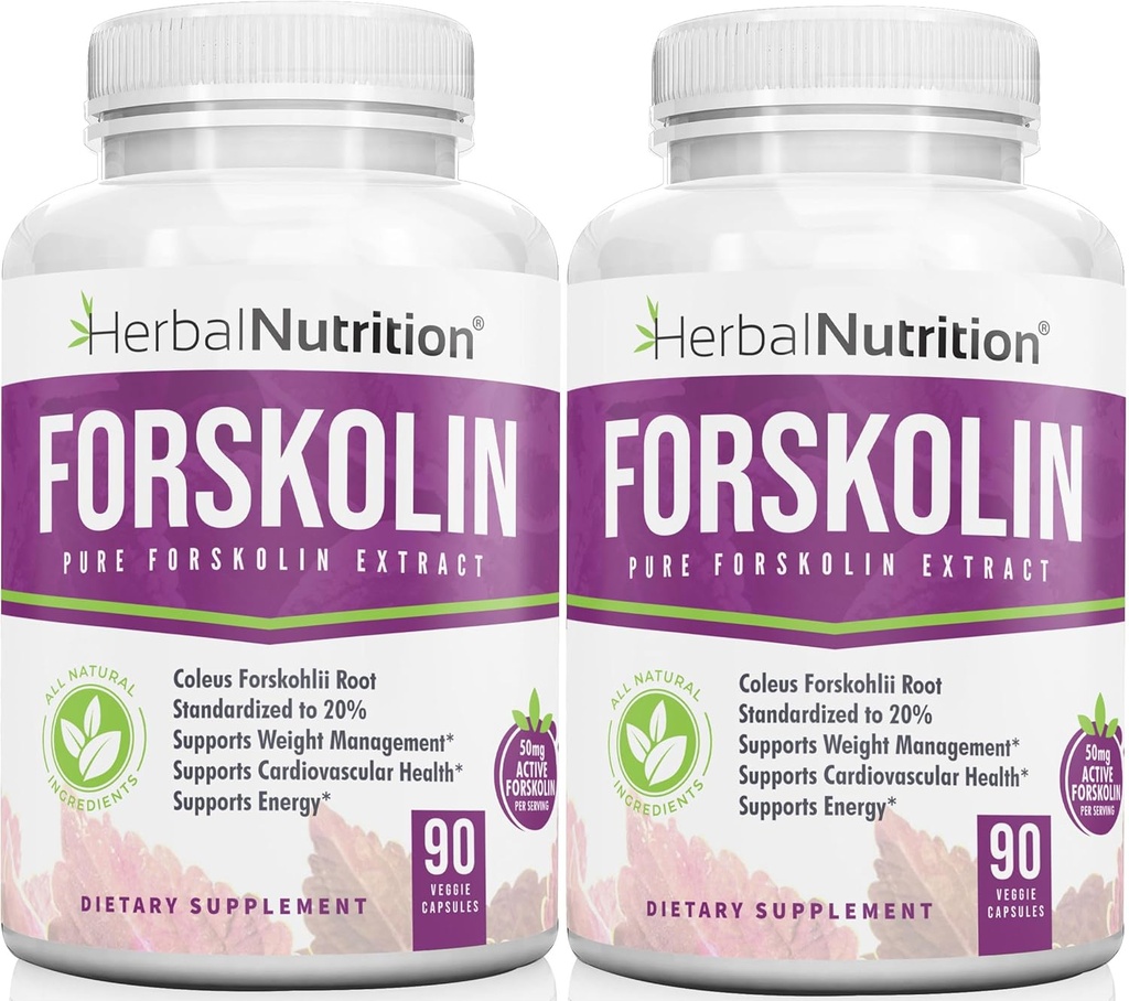 Forskolin για απώλεια βάρους, 250mg-500mg Max δύναμη Forskolin Δύο συσκευασία 90 μπουκάλια κόμη, 20% εκχύλισμα καθαρό φορσκολίνη, Ιδανική διατροφή και Athletes Formula!