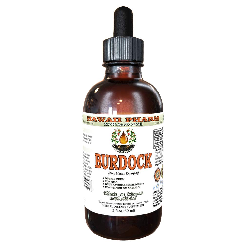 Burdock Alkol Özgür Sıvı Ekstraksiyon, Organik Burdock (Arctium Lappa) kuru Kök Glycerite Hawaii Pharm Natural Herbal Supplement 2 ozz