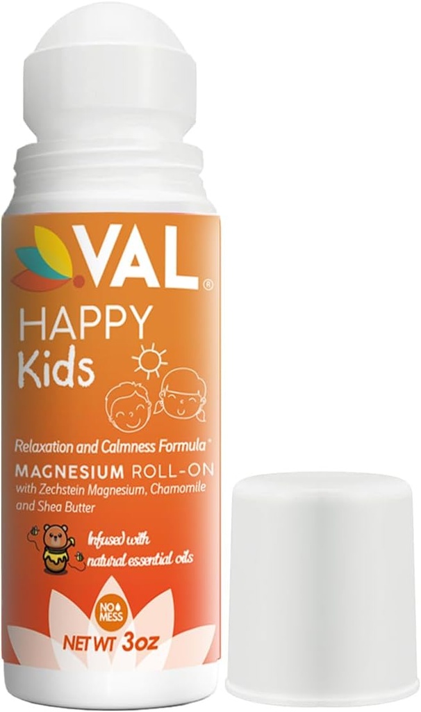 Çocuklar için VALin Roll-On | Gentle Zechstein Magnezyum Klorid | Günlük Zaman ve Bedtime | Calm & Mood Support | Chamomile, Shea Butter & Essential Oils | USA Made | 3oz