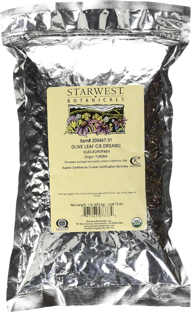Starwest Botanicals Olive Leaf Cut ve Sifted, 1 Pound