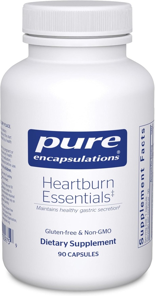 Saf Encapsulations Heartburn Essentials - Diyetsel Supplement Occasional Heartburn & Indigestion - Terpery Elm Bark ile - 90 Capsules