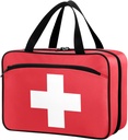 Naanle Pill Organizer Bag Seyahat Pill Şişe Tıp Organizeci Ev Depolama İlaçları Vitamin Supplements için Bag, White Cross Boş Red First Aid Bag for Car Camping, 1.0 Count