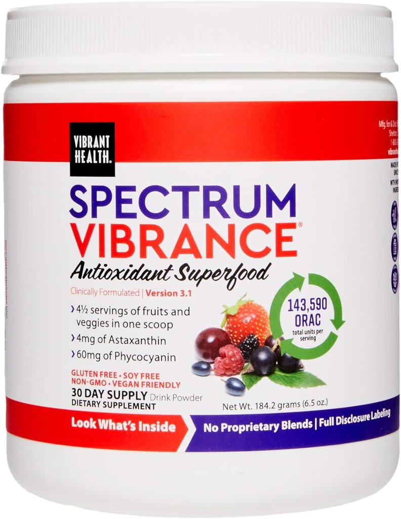 Vibrant Health, Spectrum Vibrance, Vegan Antioksi Superfood Toz, 30 Hizmet (FFP)