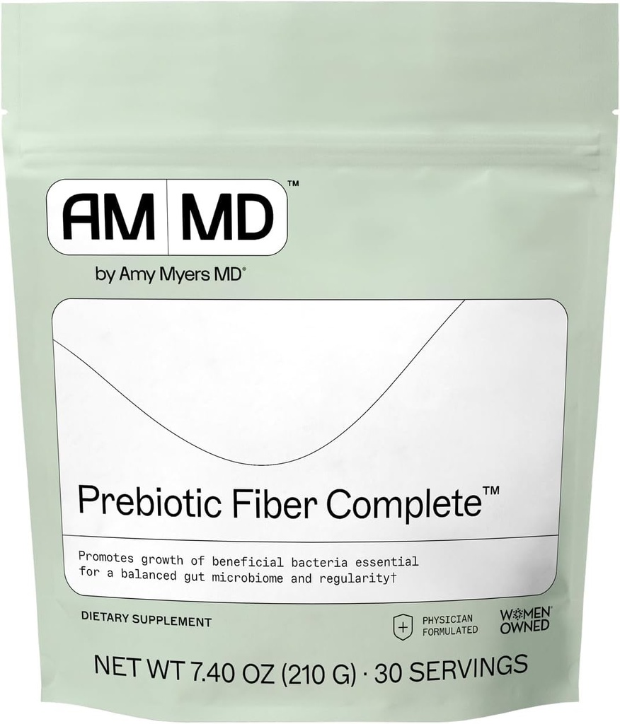 Amy Myers MD Prebiotic Fiber σε σκόνη - Υποστήριξη ούρων - Οργανική Acacia Fiber - Κετοφιλική - Χωρίς γλουτένη, χωρίς αυγά, μη-Dairy, μη-GMO - 30 εξυπηρετούν