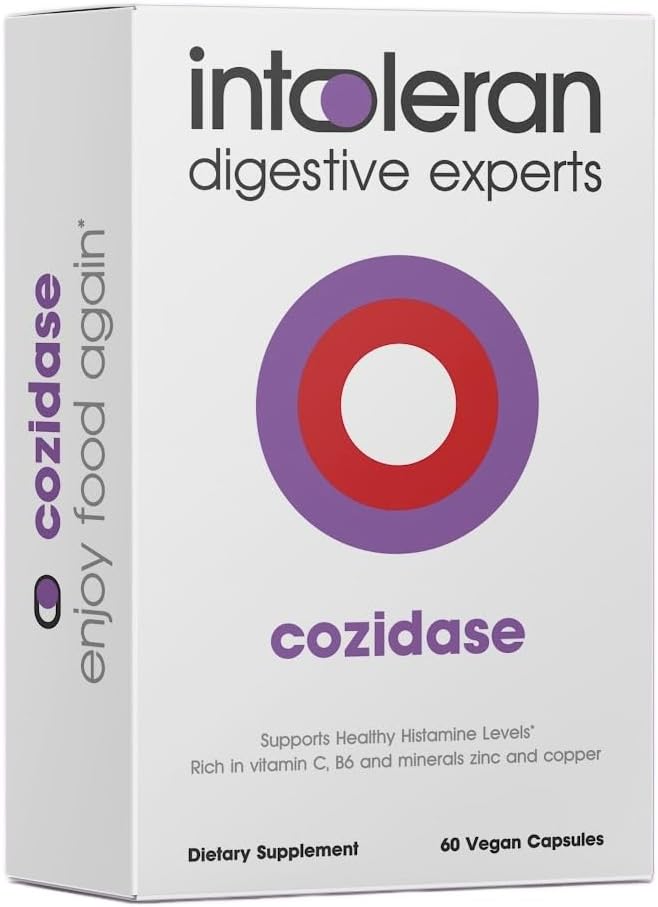 Toleran Cozidase - 60 Capsules | Supplement for Histamine intolerance & DAO Deficiency | Stimulates Diamine Oxidase (DAO) Enzyme Prodüksiyon | Vitaminler ve Mineraller; Copper, çinko, B Vitamin6 & C